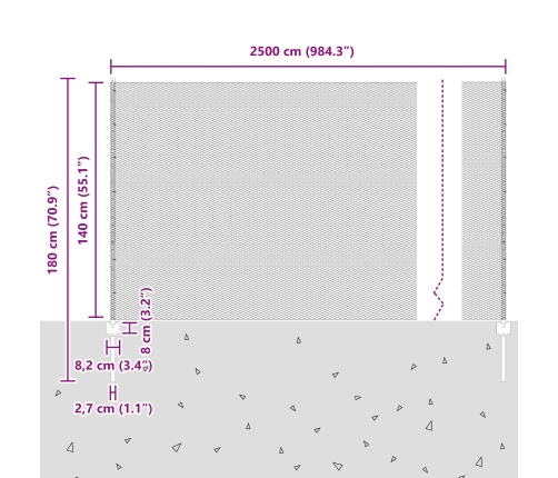 Vidaxl Žogu Stabi 22 Gabali U-Veida Kanālā 140 Cm Žāvēts Tērauds,  Sešstūra Žogs 1.4X25 M Žāvēts Tērauds Vidaxl