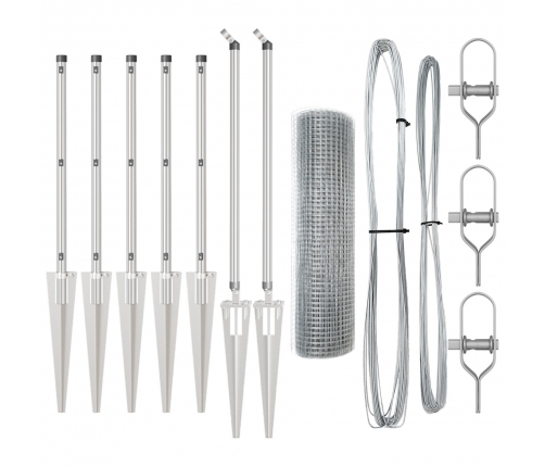 Žoga Stabu Komplekts 2 Gab Galvanizēts Tērauds 10 X 0.5 M Vidaxl