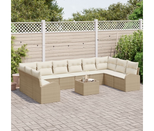 11 Daļu Dārza Dīvānu Komplekts Ar Spilveniem Brūnā Poli Rotangpalma Vidaxl