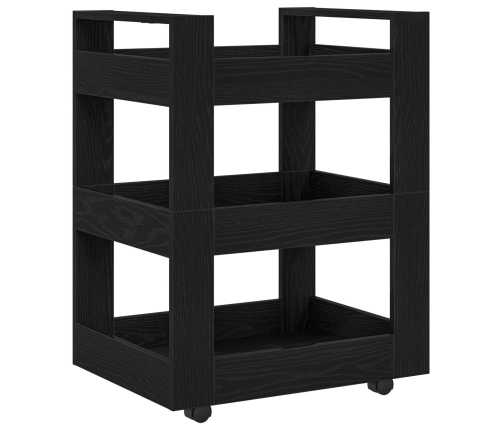 Virtuves Ratiņš Melna Ozola 60X45X80 Cm Inženierijas Koka Vidaxl