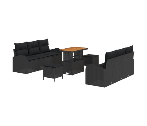 Vidaxl 9 Gabalu Dārza Dīvānu Komplekts Ar Spilveniem, Melns Polirotangs Akācija, Vidaxl 2 Vietīgs Dārza Dīvāns Ar Glabāšanu Un Spilveniem, Melns Polirotangs,  3 Gabalu Dārza Ēdamgalds Ar Spilveniem, Melns Polirotangs Akācija Vidaxl