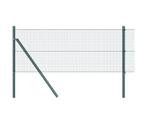 Zaļais Pvc Pārklātu Žogu Stabu Komplekts 2 Gabali 25 X 0.5 M Vidaxl