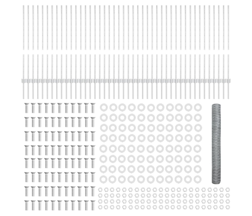 Vidaxl Žogu Stabi 22 Gab. U-Kanāls 100 Cm Cinkota Tērauda,  Sešstūra Žogs 1X100 M Cinkota Tērauda Vidaxl