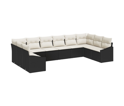 10 Gabalu Dārza Dīvānu Komplekts Ar Spilveniem Melnā Poli Rotangpalmas Vidaxl