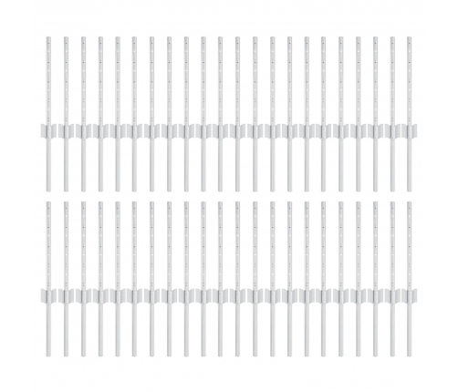 Žogu Stabi 44 Pcs U-Kanāls Sudrabs 80 Cm Tērauds Vidaxl