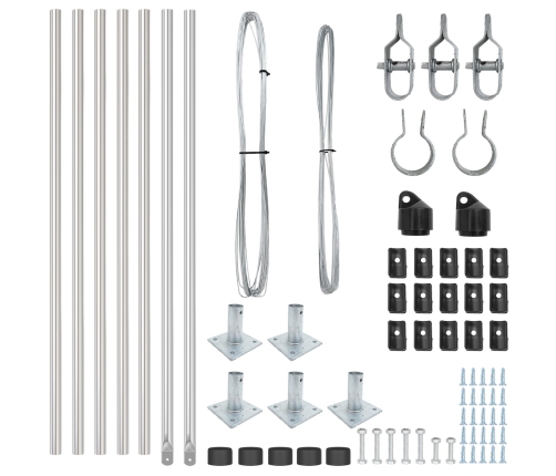 Žogu Stabi Komplekts 7 Gab. Sudrabs Cinkots Tērauds Vidaxl
