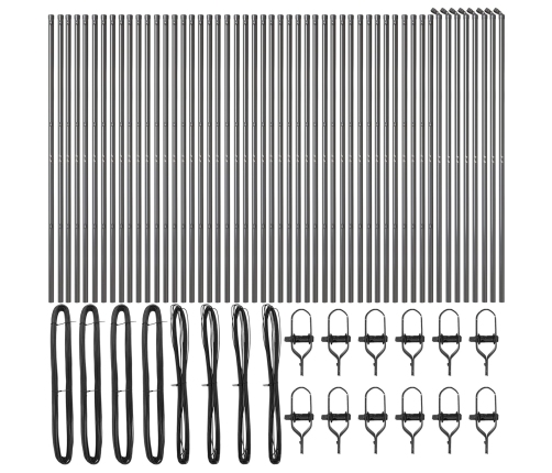 Žoga Stabi 52 Gabali Pelēks Ø32 Mm 200 Cm Cinkots Tērauds Vidaxl