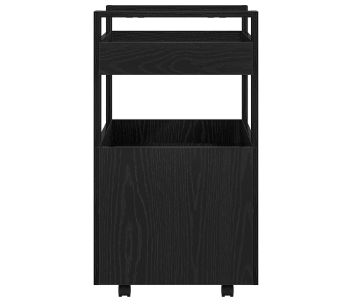 Virtuves Ratiņi Melna Ozolkoka 60X45X80 Cm Inženierijas Koks Vidaxl