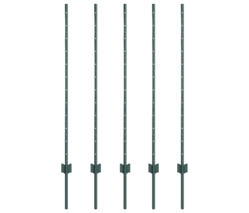 Žogu Stabi 5 Gab. U Kanāla Zaļa 120 Cm Tērauds Vidaxl
