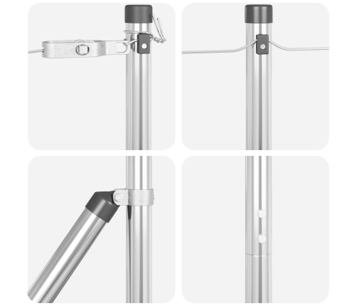 Žogu Stabi 26 Gab. Ø32 Mm 210 Cm Cinkota Tērauda Vidaxl