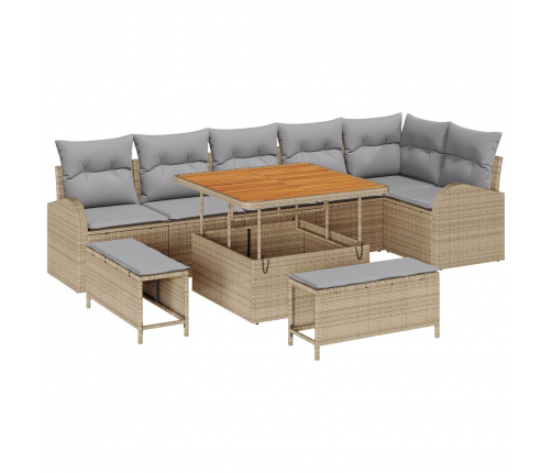 Vidaxl 9 Daļu Dārza Dīvānu Komplekts Ar Spilveniem Bēšs Poli Rattan Akācija, Vidaxl 2 Sēdvietu Dārza Dīvāns Ar Spilveniem Bēšs Poli Rattan,  3 Daļu Dārza Ēdamistabas Komplekts Ar Spilveniem Bēšs Poli Rattan Akācija Vidaxl