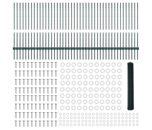 Vidaxl Žogu Stabi 11 Gabalu U-Kanāls Zaļš 100 Cm Tērauds,  Sešstūra Žogs Zaļš 1X100 M Tērauds Vidaxl