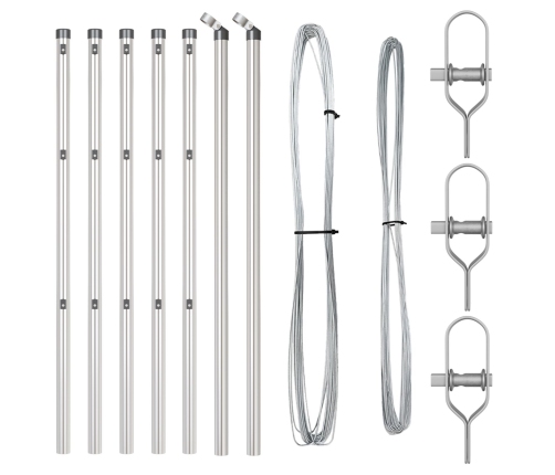 Žoga Stabi 7 Gab. Komplekts Sudrabs Cinkots Tērauds Vidaxl