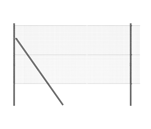 Savilktais Metāla Žogs Ar 13 Stabiem Pelēks 1.2X25 M Tērauds Vidaxl