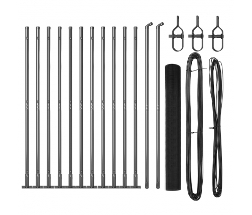 Žoga Staba Komplekts 2 Gabali Pelēks Metāls Un Pvc 25 X 1 M Vidaxl