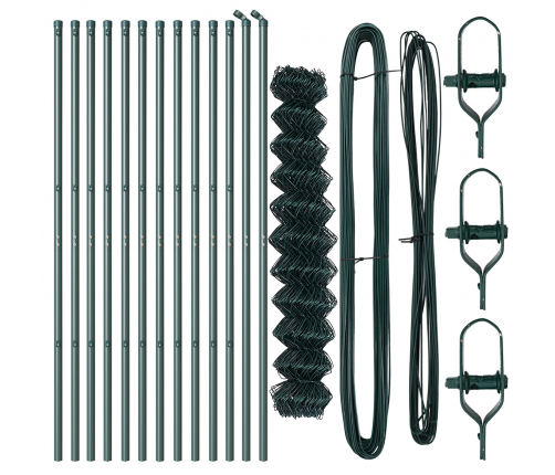 Žogs Ar 13 Stabiem 1.2X25 M Cinkots Tērauds Zaļš Vidaxl