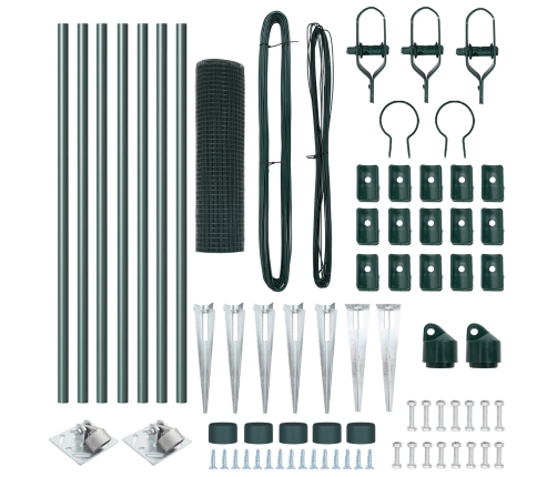 Žoga Stabiņu Komplekts 2 Gabali Zaļš Metāls 10 X 0.5 M Vidaxl