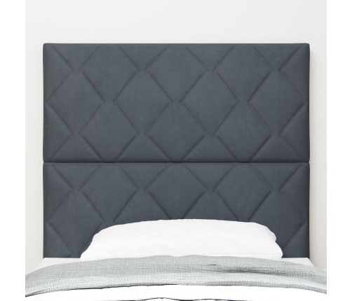 Vidaxl Gultas Galvgalis Dimanta Bloku Dizains Tumši Pelēks 100 Cm Samta,  Gultas Galvgalis Dimanta Bloku Dizains Tumši Pelēks 200 Cm Samta Vidaxl