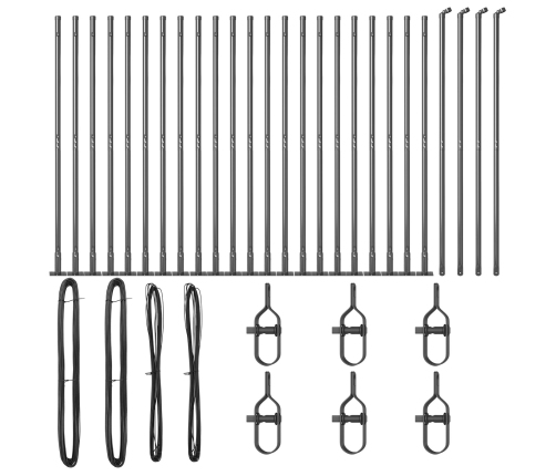 Žogu Stabi Ar Pamata Plāksnēm 26 Gab Ø32Mm 68.5Cm Cinkots Tērauds Vidaxl