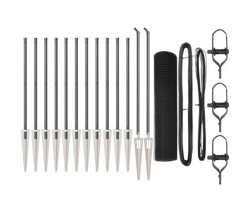 Žoga Stabu Komplekts 2 Gabali Pelēks, Melns Tērauds, Pvc Vidaxl