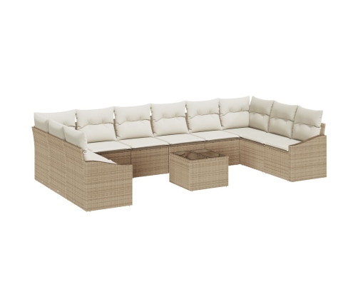 11 Daļu Dārza Dīvānu Komplekts Ar Spilveniem Brūnā Poli Rotangpalmas Vidaxl