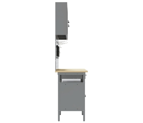 10 Daļu Darba Skapja Un Naglu Dēļu Komplekts Melnā Mdf Un Metālā Vidaxl