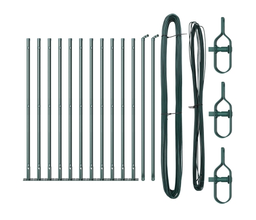 Žoga Stabi Ar Pamatu Plāksnēm 13 Gab. Ø32Mm 110Cm Cinkots Tērauds Vidaxl