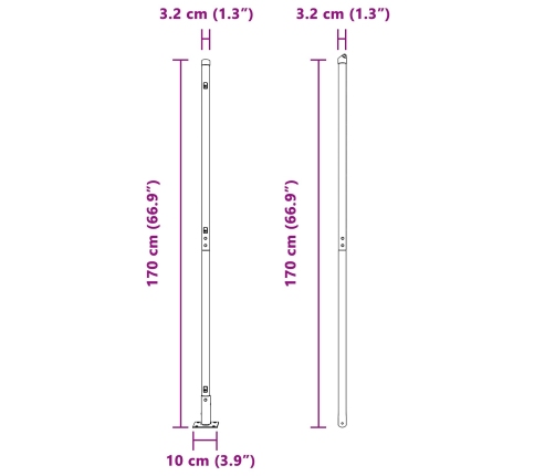 Žogu Stabi 52 Komplekts Pelēks Betons 3.2 X 3.2 X 88.5 Cm Vidaxl
