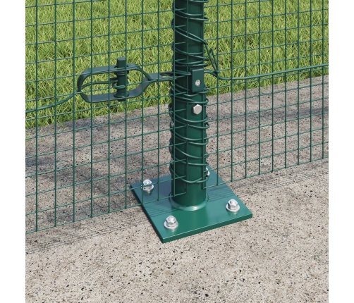 Savilkto Stieples Žogs Ar 13 Flangētiem Stabiem Zaļš 1.5X25 M Tērauds Vidaxl