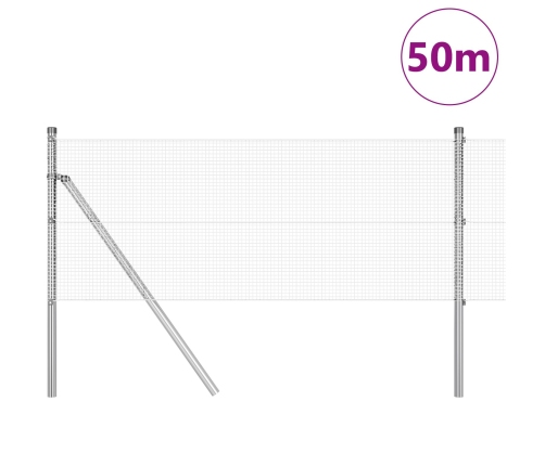 Vidaxl Savilkta Stieple Ar 13 Stabiem 0.4X50 M Galvanizēts Tērauds