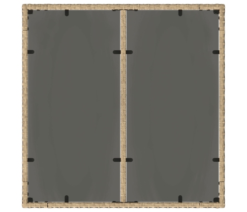 2 Gabalu Komplekts Bēšs Polietilēna Rotangpalma 90 X 90 X 75 Cm Vidaxl