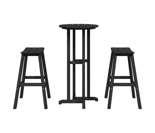 3 Daļu Dārza Bāra Komplekts Melnā Hdpe Vidaxl