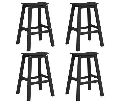 Bāra Krēsli 6 Gabali Melni Hdpe Vidaxl