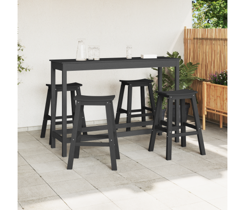 Bāra Krēsli 6 Gabali Melni Hdpe Vidaxl