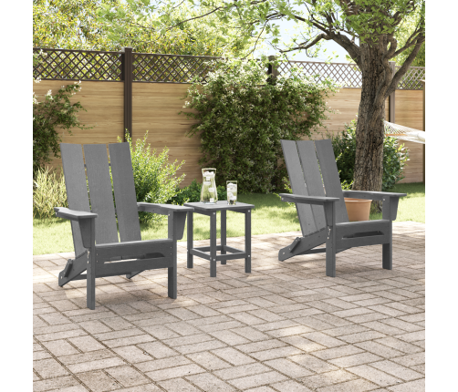 Salokāmie Adirondack Krēsli 2 Gabali Gaiši Pelēks 74.5X80.5X90 Cm Hdpe Vidaxl