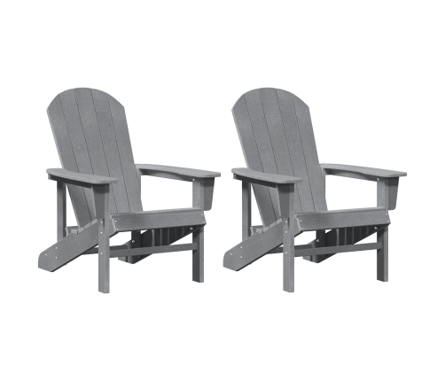 Adirondack Krēsli 2 Gabali Gaiši Pelēki 74X82X90 Cm Hdpe Vidaxl