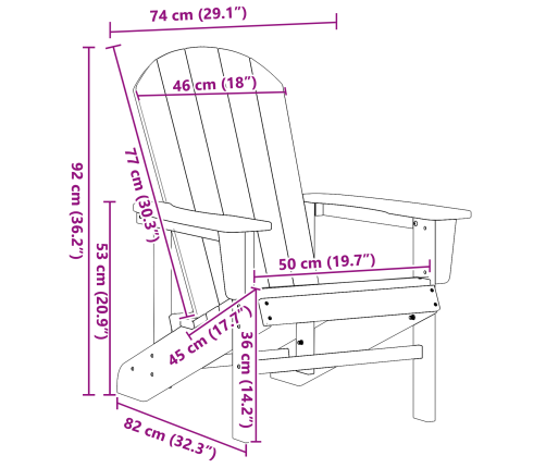 Adirondack Krēsli 2 Gabali Gaiši Pelēki 74X82X90 Cm Hdpe Vidaxl