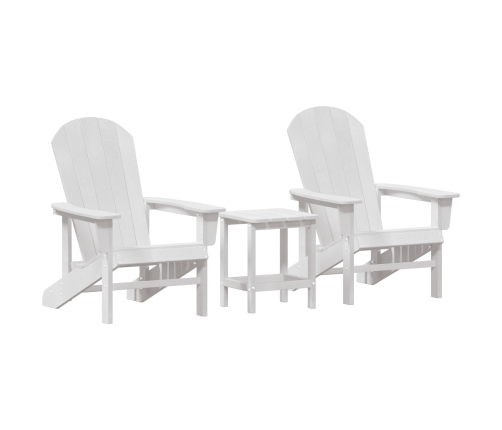 3 Daļu Dārza Komplekts Balts Hdpe Vidaxl