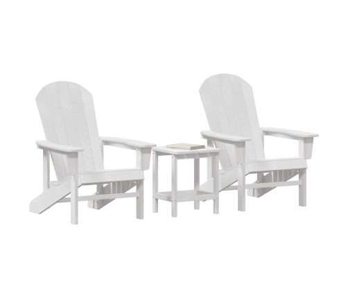 3 Daļu Dārza Komplekts Balts Hdpe Vidaxl