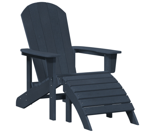 Adirondack Krēsli Ar Kāju Balstiem 2 Gab. Tumši Zils Hdpe Vidaxl