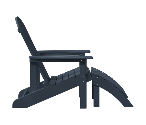 Adirondack Krēsli Ar Kāju Balstiem 2 Gab. Tumši Zils Hdpe Vidaxl