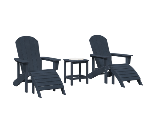 3 Daļu Dārza Atpūtas Komplekts Tumši Zilā Hdpe Vidaxl