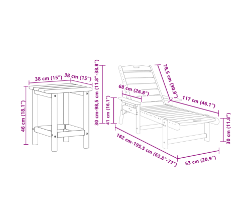 3 Daļu Dārza Atpūtas Komplekts Tumši Zils Hdpe Vidaxl