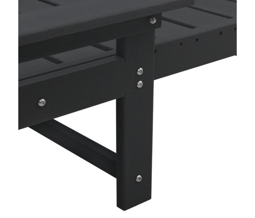 3 Gabalu Dārza Atpūtas Komplekts - Melns Hdpe Vidaxl