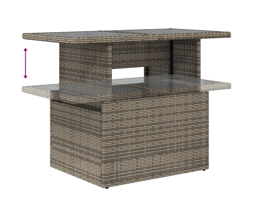 10 Daļu Dārza Dīvānu Komplekts Ar Spilveniem Pelēkā Polietilēna Rotangpalma Vidaxl