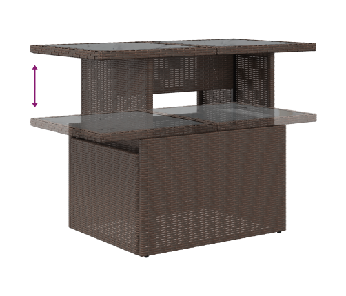 11 Gabalu Dārza Dīvānu Komplekts Ar Spilveniem Brūna Poli Rotangpalma Vidaxl
