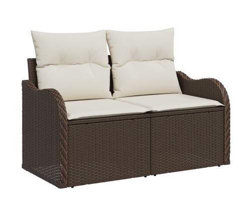 11 Gabalu Dārza Dīvānu Komplekts Ar Spilveniem Brūna Poli Rotangpalma Vidaxl