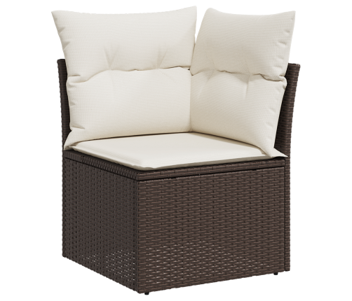 11 Gabalu Dārza Dīvānu Komplekts Ar Spilveniem Brūna Poli Rotangpalma Vidaxl