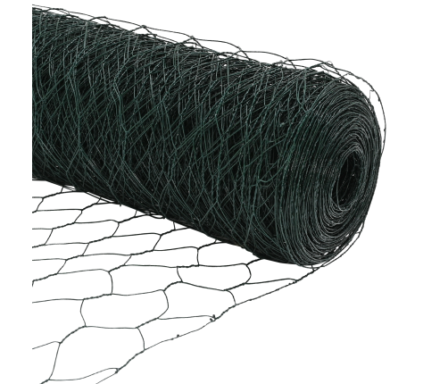 Vidaxl Heptagonālais Žogs Zaļš 1.5X100 M Tērauds, Vidaxl Žoga Stabi 13 Gab. Zaļš Ø32 Mm 200 Cm Cinkots Tērauds