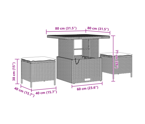 12 Daļu Dārza Dīvānu Komplekts Ar Spilveniem Bēšā Poli Rotangpalma Akācija Vidaxl
